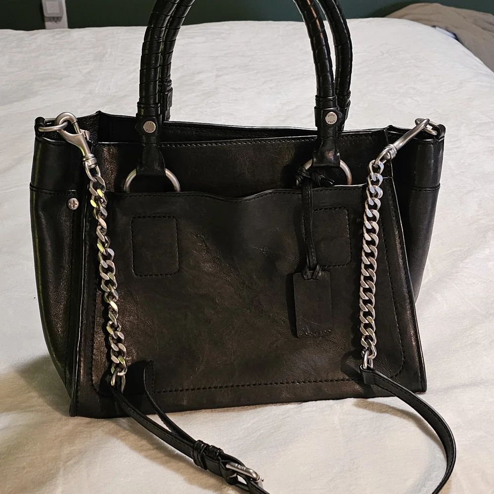 Frye Black Leather Satchel Handbag